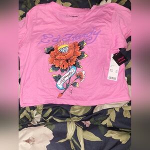 NWT Ed Hardy Cropped Tee
